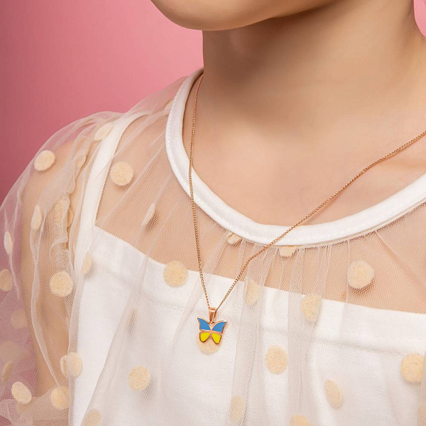 Золотий кулон Метелик з емаллю (арт. 3109559101) – зображення 4