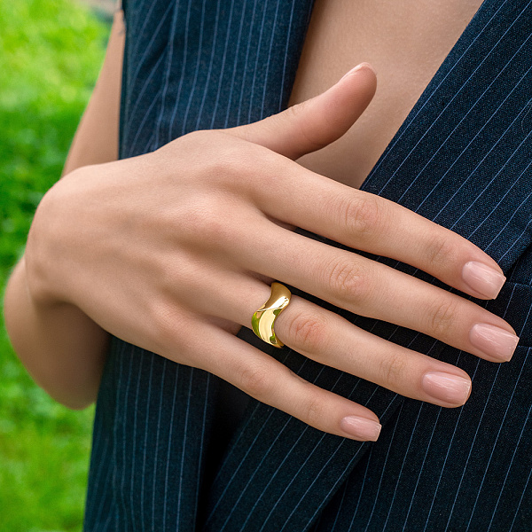 Широкое кольцо из желтого золота (арт. 155311ж) – изображение 4