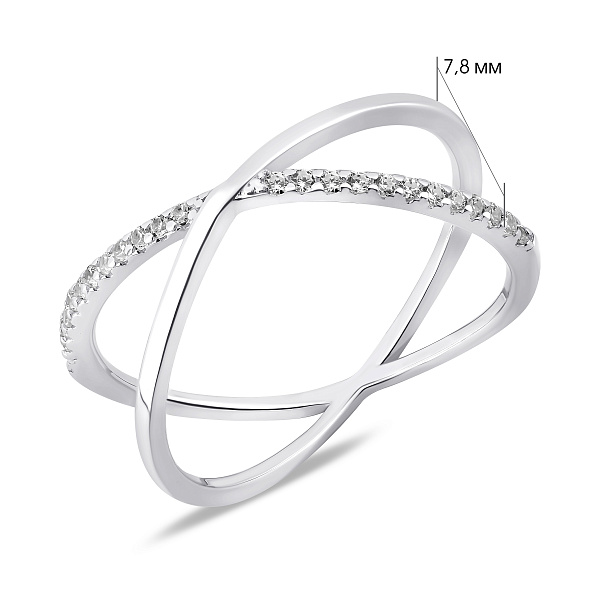 Серебряное кольцо с дорожкой из фианитов (арт. 7501/8545) – изображение 2