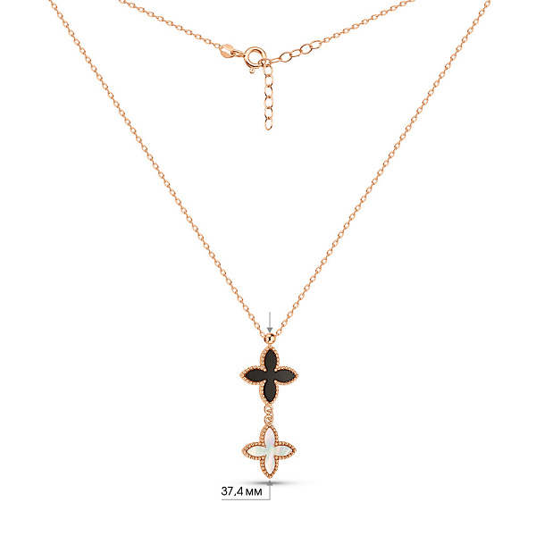 Кольє з золота з оніксом і перламутром (арт. 352779оп) – зображення 4