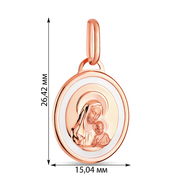 Золота ладанка іконка Божа Матір з немовлям (арт. 421851) – зображення 3