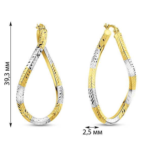 Сережки из желтого и белого золота (арт. 1091732/35жб) – изображение 3