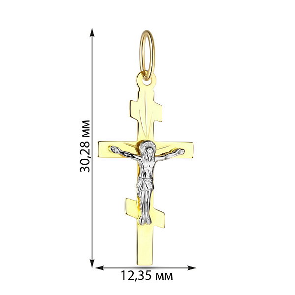 Крест из комбинированного золота (арт. 515100ж) – изображение 2