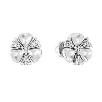 Фото Золоті сережки пусети з фіанітами (арт. 110573б)