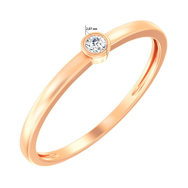 Золота каблучка з фіанітом (арт. 140772) – зображення 3