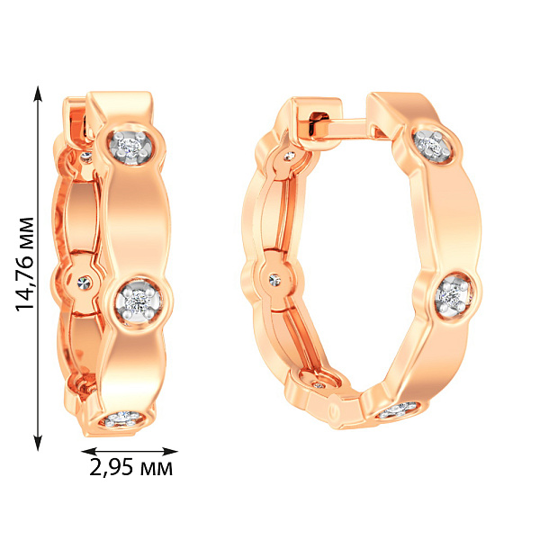 Золоті сережки-кільця з фіанітами (арт. 111147) – зображення 2