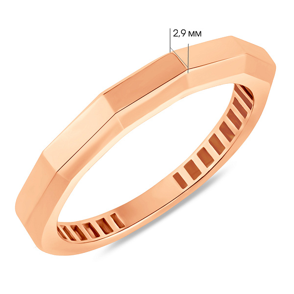 Золотое кольцо без камней (арт. 155808) – изображение 4