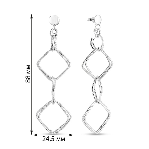 Серьги Francelli из белого золота с подвесками (арт. 1091210б) – изображение 7