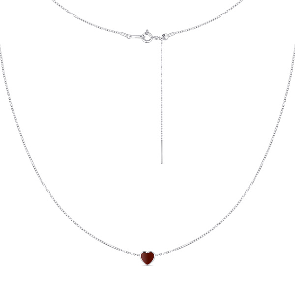 Серебряное колье Сердце с ониксом (арт. 7507/2365ок) – изображение 1