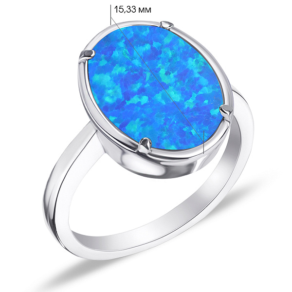 Серебряное кольцо с опалом (арт. 7501/4656Пос) – изображение 2