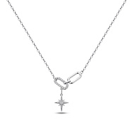 Фото Срібне кольє з підвісом та фіанітами (арт. 7507/2417)