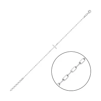 Серебряный браслет Крестик без камней (арт. 7509/4877)