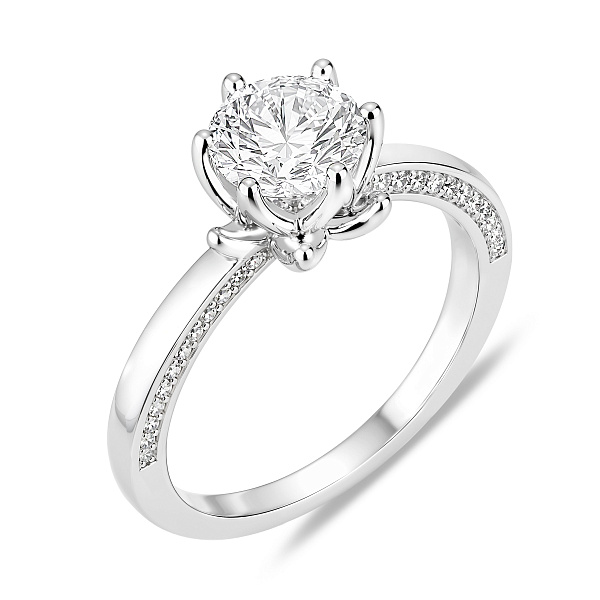 Серебряное помолвочное кольцо с фианитами (арт. 7501/8834) – изображение 1