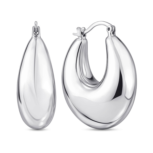 Серебряные серьги-конго без камней (арт. 7502/10124/25) – изображение 1