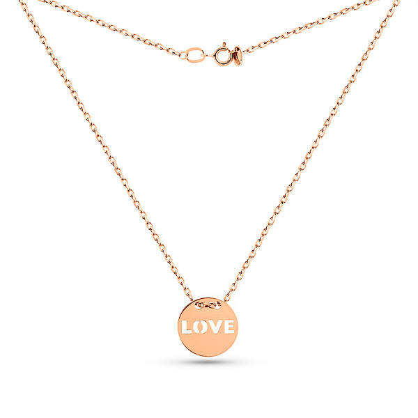 Золотое колье Love без камней (арт. 360204) – изображение 2