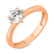 Фото Золотое помолвочное кольцо с фианитом (арт. 142300)