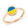 Золотое кольцо с синей и желтой эмалью (арт. 141195есж) – изображение 1