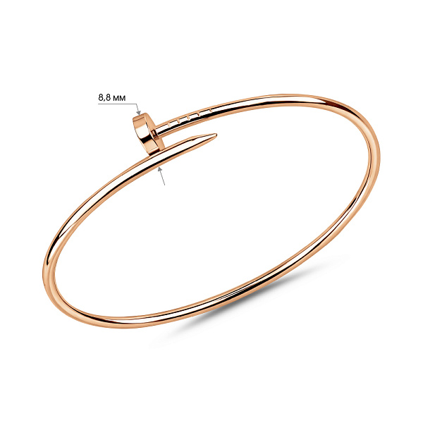 Золотой жесткий браслет Гвоздь (арт. 3261416) – изображение 4