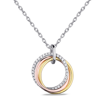 Фото Серебряное колье красным и желтым родированием (арт. 7507/1642бжк)