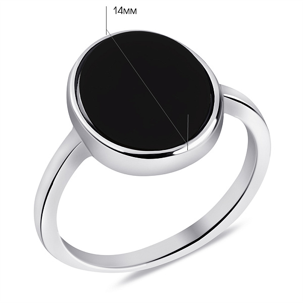 Серебряное кольцо с ониксом (арт. 7501/6796о) – изображение 2