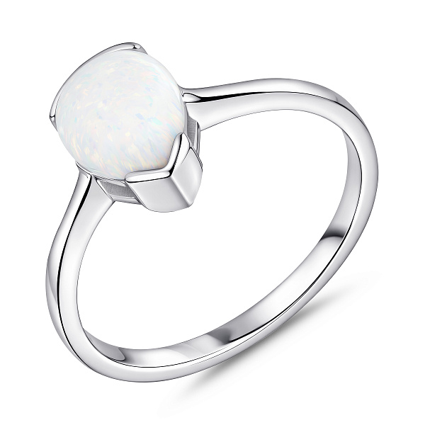 Серебряное кольцо с одним опалом (арт. 7501/8518Поб) – изображение 1