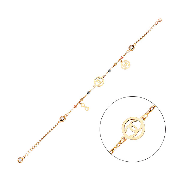 Браслет из желтого золота с подвесками (арт. 325160жбкП2) – изображение 1