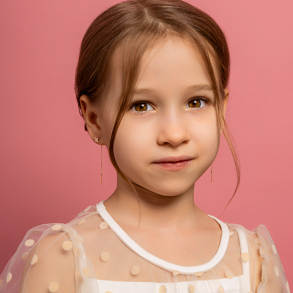 Золотые серьги протяжки с фианитами (арт. 109706) – изображение 5