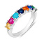 Серебряное кольцо с фианитами и бирюзой (арт. 7501/8792Бацв)
