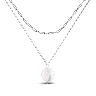 Кольє зі срібла з перлиною (арт. 7507/2187134жб)