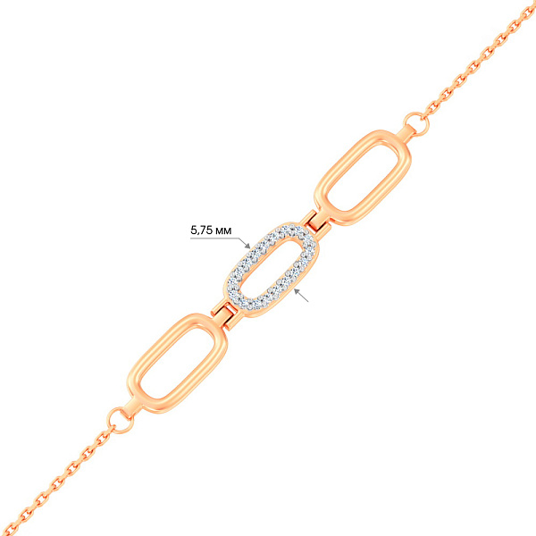 Золотой браслет с бриллиантами (арт. Б011568005) – изображение 2