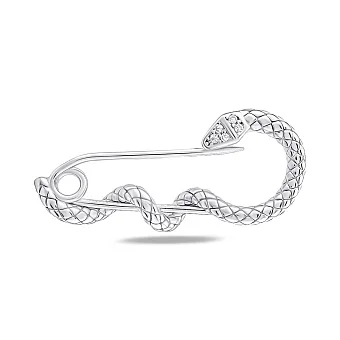 Серебряная булавка Змея с фианитами (арт. 7511/162)