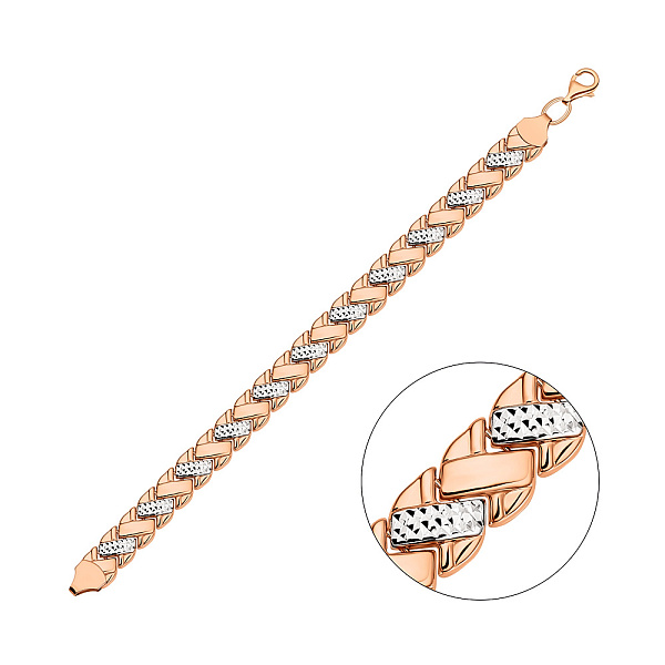 Широкий браслет из золота с родированием (арт. 327092р) – изображение 1