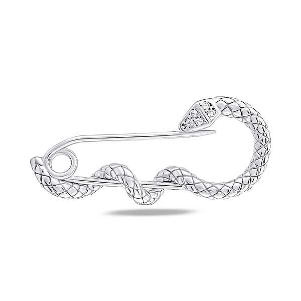Серебряная булавка Змея с фианитами (арт. 7511/162) – изображение 1