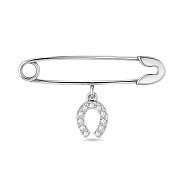 Фото Золота шпилька Підкова з фіанітами (арт. 360029б)