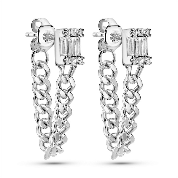 Серебряные серьги с фианитами (арт. 7518/6672) – изображение 1