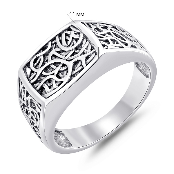 Печатка из серебра без камней (арт. 7906/1566) – изображение 2