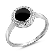 Кольцо Лýна из золота с эмалью и фианитами (арт. 141219беч)