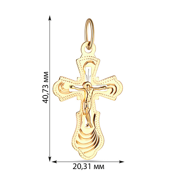 Золотой крестик без камней (арт. 521202ж) – изображение 2
