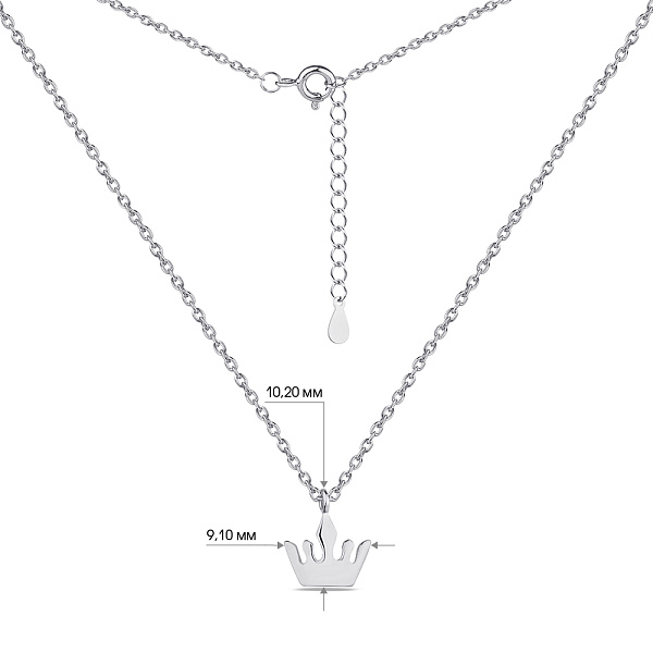 Серебряное колье "Корона" без камней (арт. 7507/1210) – изображение 3
