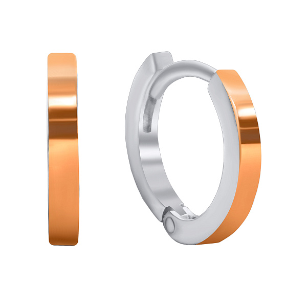 Срібні сережки конго з золотими накладками (арт. 7202/891) – зображення 1