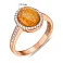 Кольцо золотое с янтарем и фианитами (арт. 140693ПЯ) – изображение 5