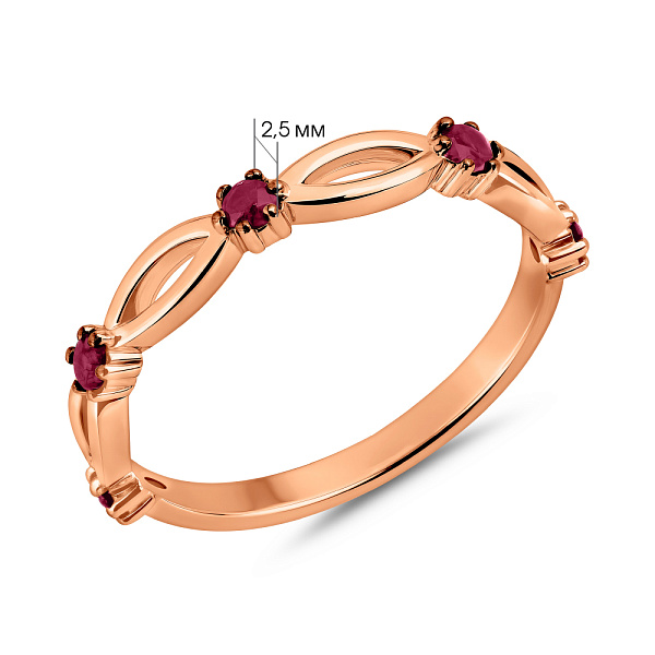 Кольцо из красного золота с рубином (арт. 141289Пр) – изображение 2