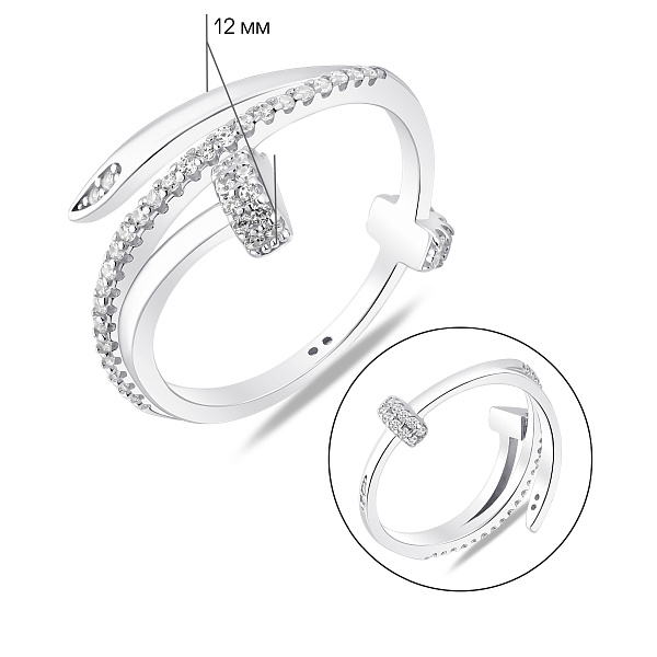 Серебряное кольцо гвоздики с фианитами (арт. 7501/8831) – изображение 2