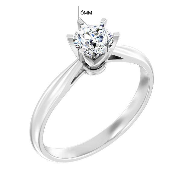 Кольцо из белого золота с бриллиантом (арт. К01149005036б) – изображение 3