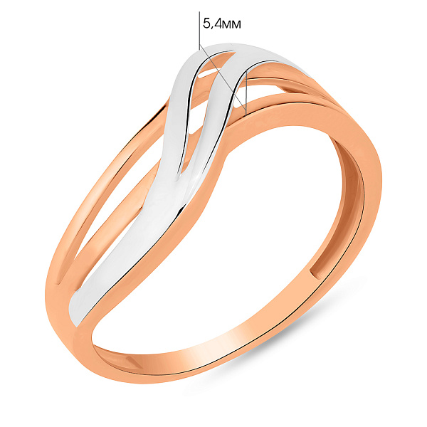 Каблучка з червоного золота з родіюванням (арт. 156472р) – зображення 2