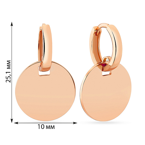 Сережки из красного золота (арт. 107636/10) – изображение 2