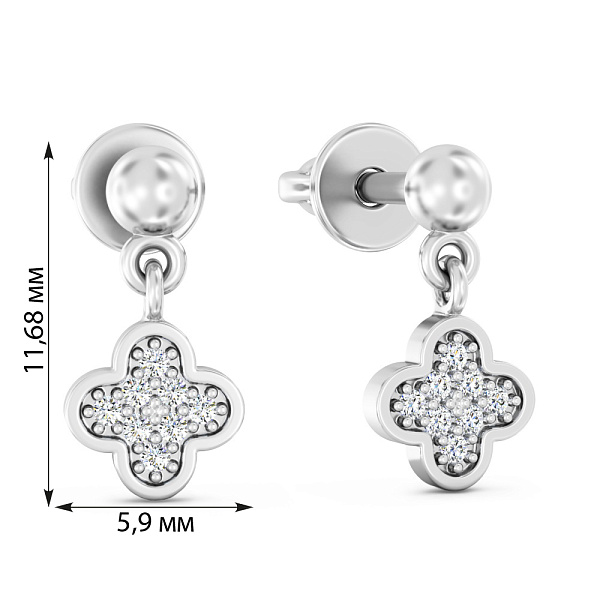 Золотые серьги с бриллиантами  (арт. Т011821005б) – изображение 5