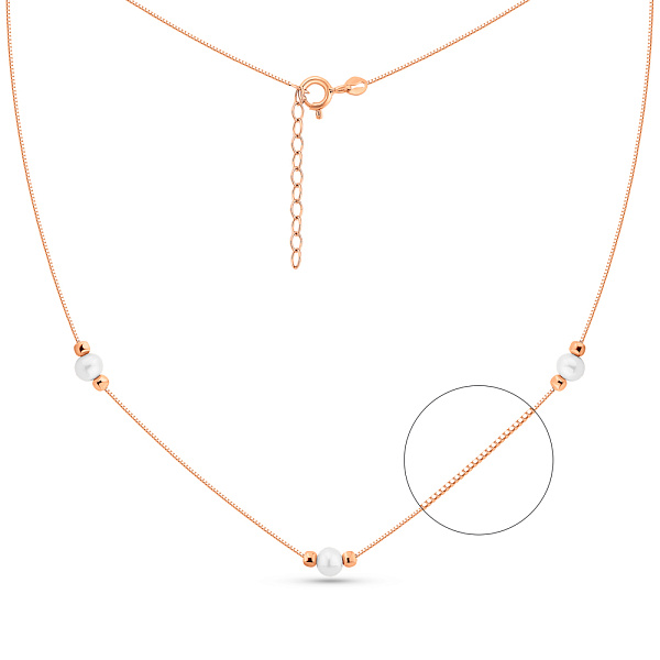 Золотое колье с жемчугом (арт. 352767прлб) – изображение 1