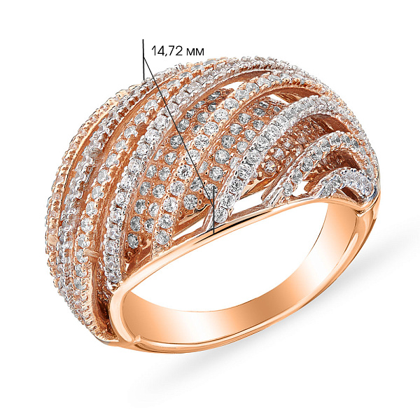 Золотое кольцо с фианитами (арт. 152901) – изображение 2