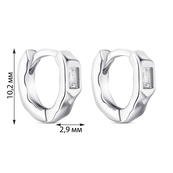 Серебряные серьги с фианитами (арт. 7502/9649/10) – изображение 2